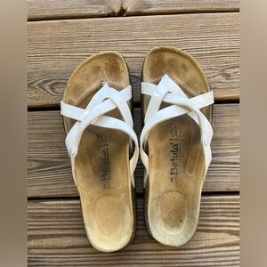Birkenstock Betula Vinja White Patent Strappy Cork Comfort Sandal Women’s Sz 11